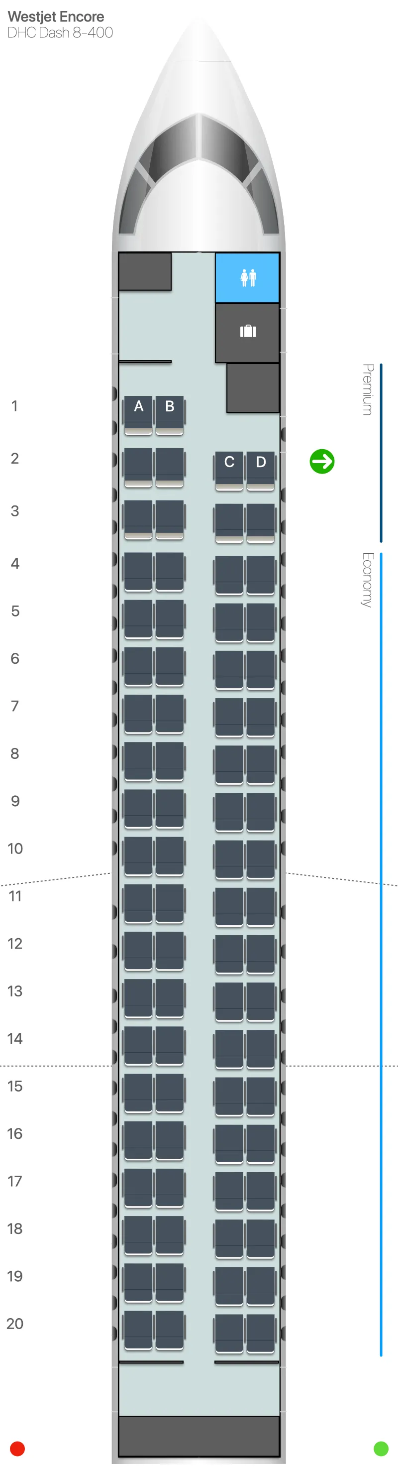 De Havilland Canada Dash 8-400 (Q400) cabin